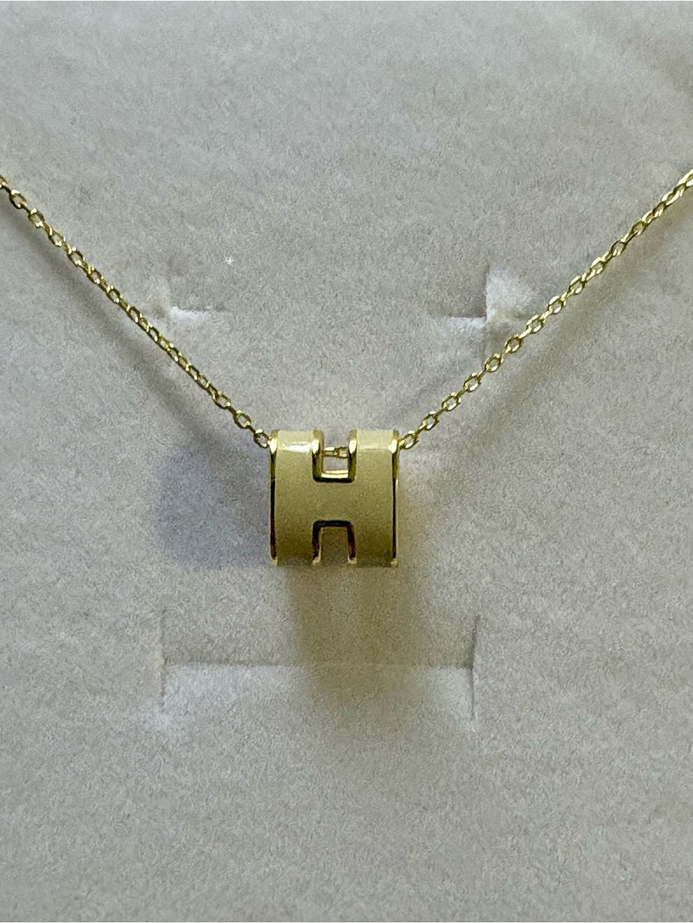 Gold H Pendant Necklace - Elegant Women’s Jewelry